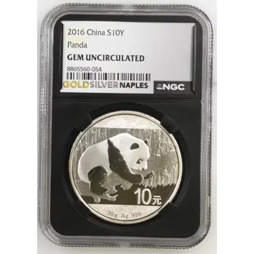 2016 - 1oz Panda Silver Coin - China 10Yn - NGC GEM UNC. (S14-B14)